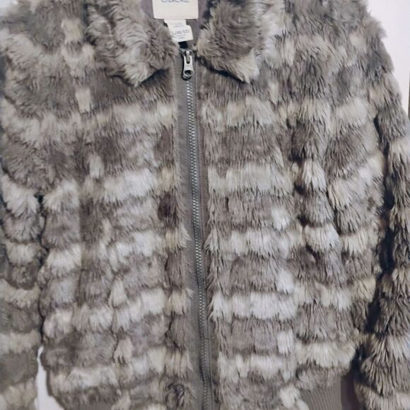 Cherokee Kids Faux Fur Jacket - Brown and Gray - Picture 4 of 15